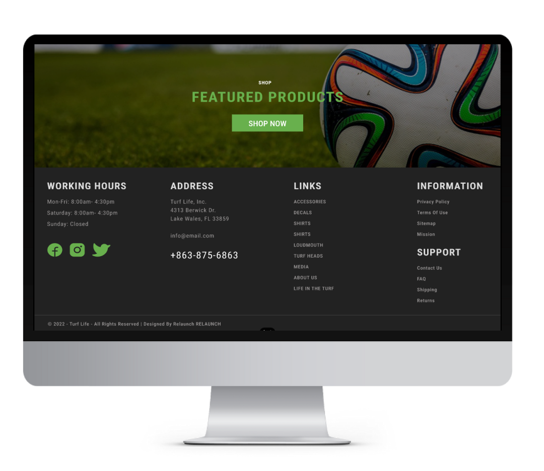 TurfLife merchandise lineup